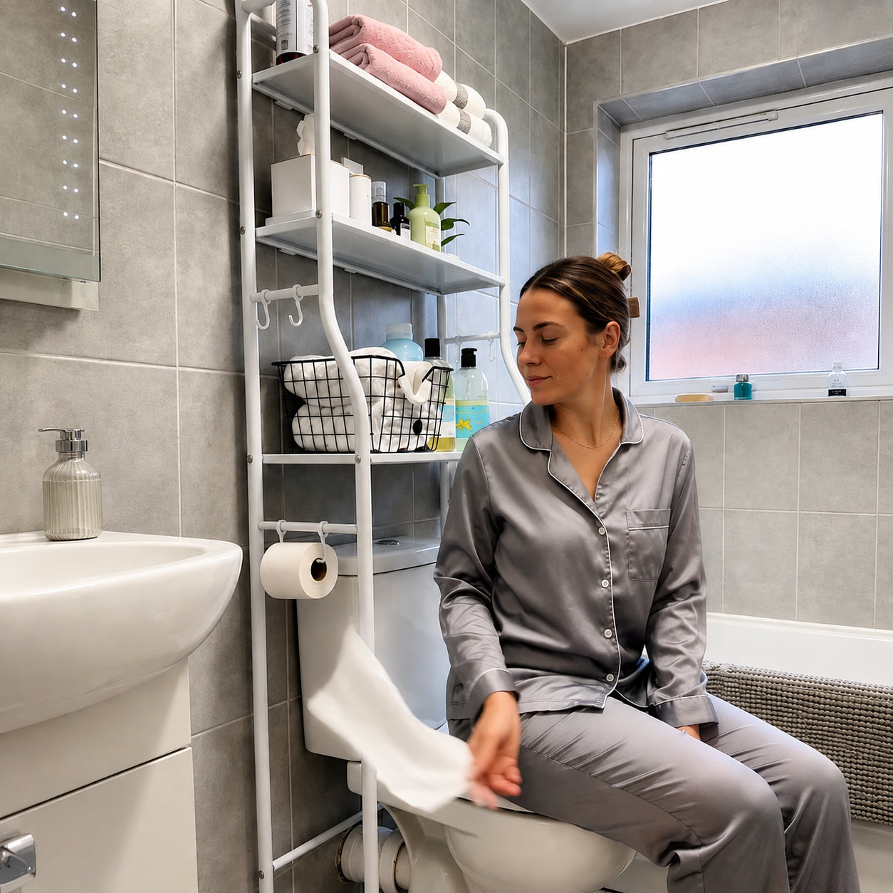 Étagère Salle de Bain 3 Niveaux – Métal Design